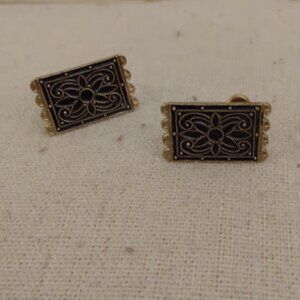 Sorrento: Vintage 12K gold filled art deco screw back earrings.